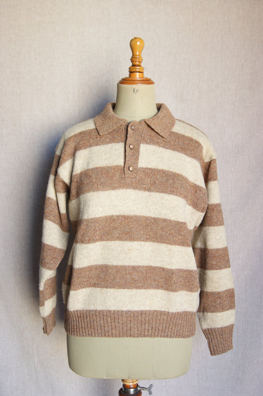 1980s Wool Rugby Sweater - M