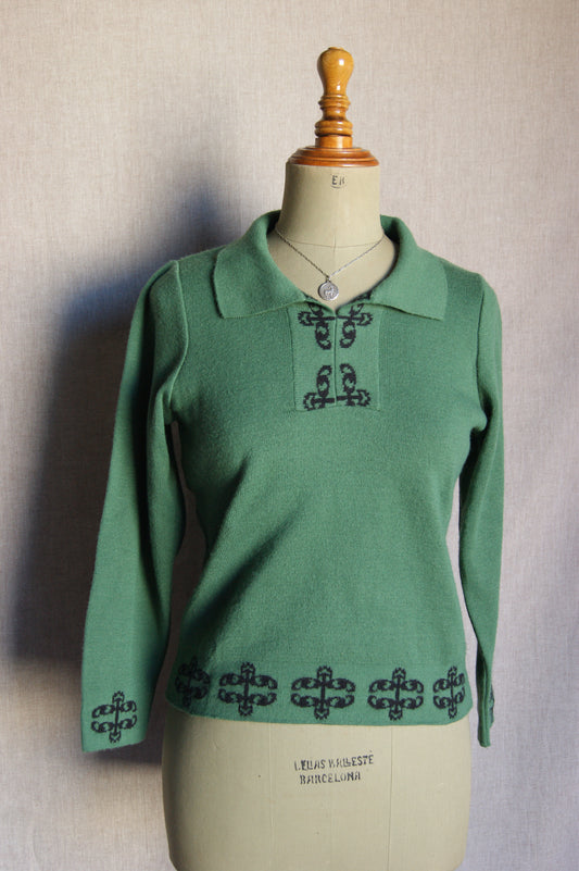1980s Green Knit Sweater - S