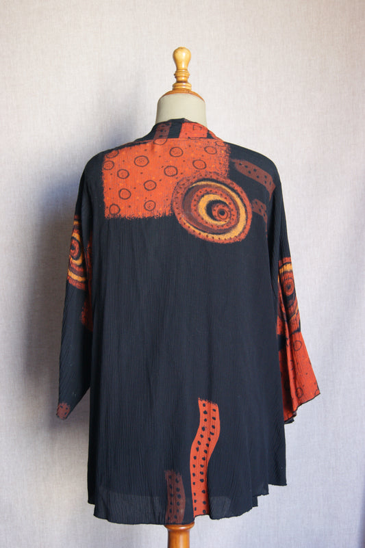 Cardigan Kimono Artístic Tenyit a Mà dels anys 90