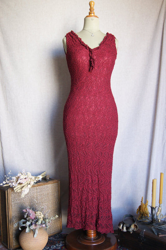 1990s Spiderweb Lace Dress - M