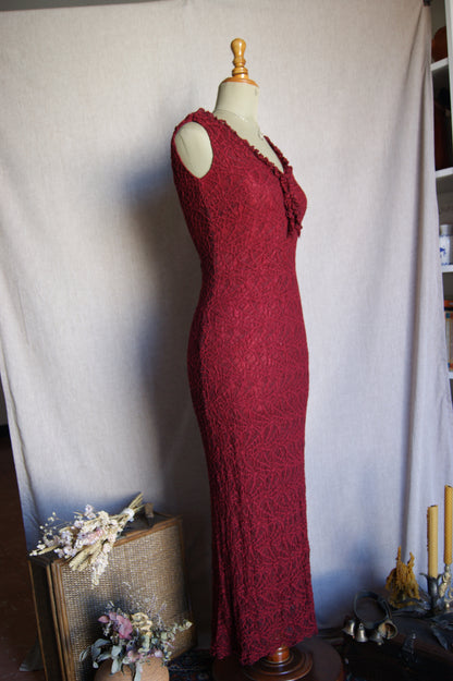Vestit de puntes amb teranyina dels anys 90 - M