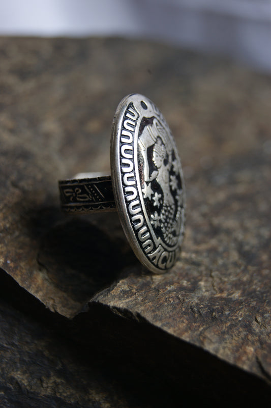 1970s Handcrafted Zodiac Ring – Aquarius Astrology Sign