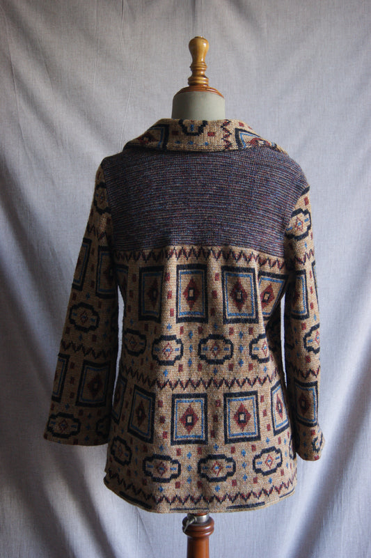 Jaqueta de patchwork de tapisseria artesanal dels anys 80 - M