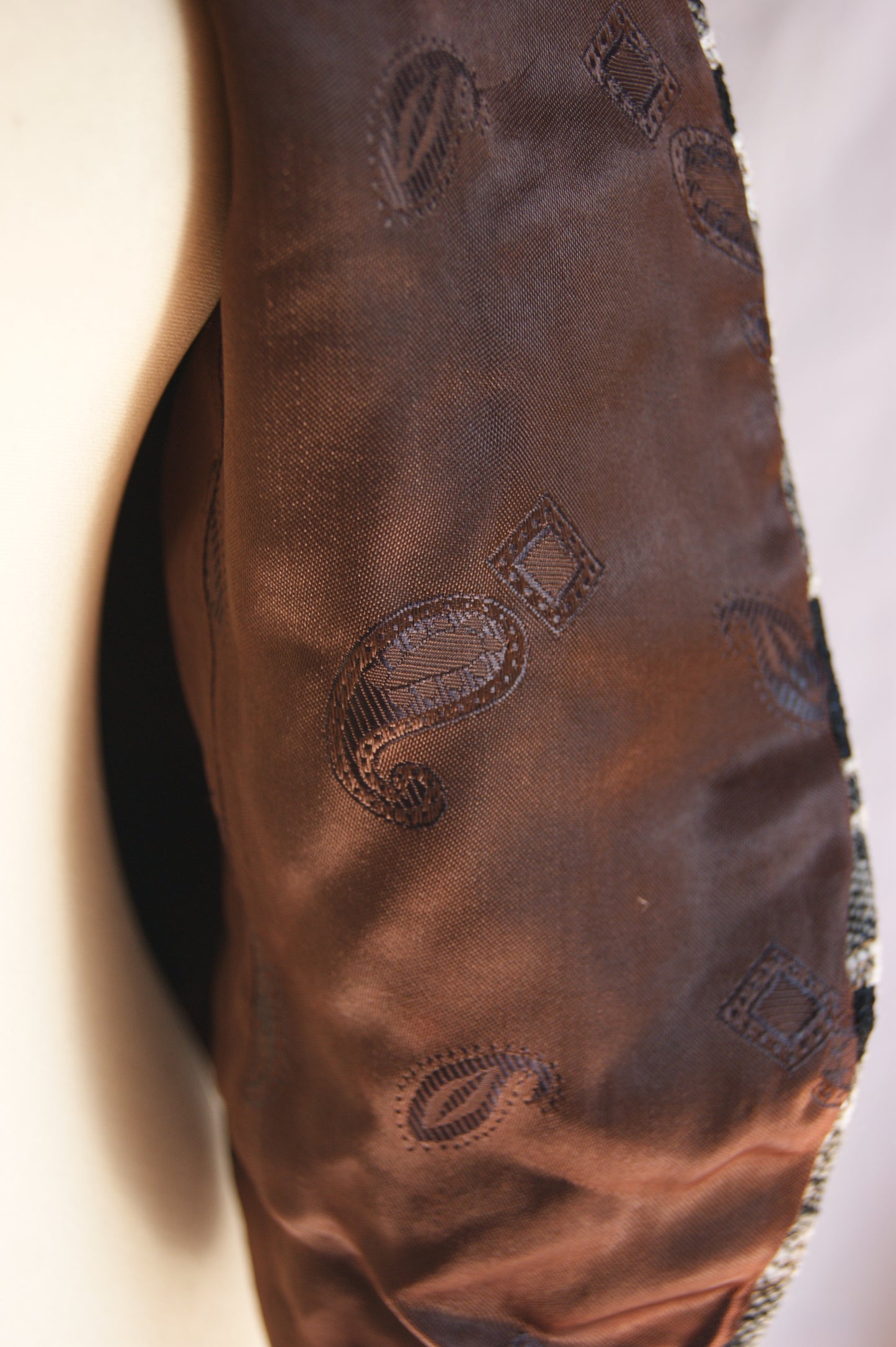 1970s Handmade Cotton Tapestry Vest with Brown Satin Lining - XS/S