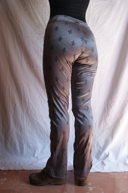 1990s Medieval Fleur-de-Lis Stretch Trousers - S/M