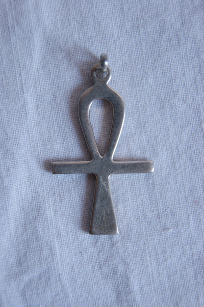 1980s Ankh Silver Pendant