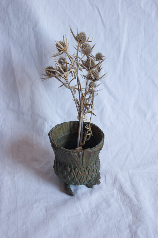 Antique Brass Milk Thistle Vessel