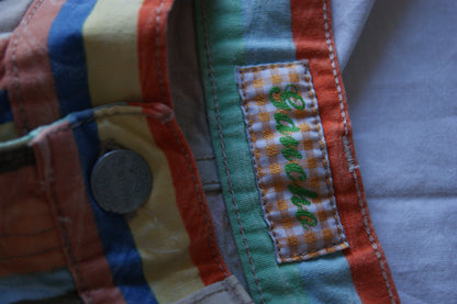 1980s Rainbow Stripe Cotton Trousers - M