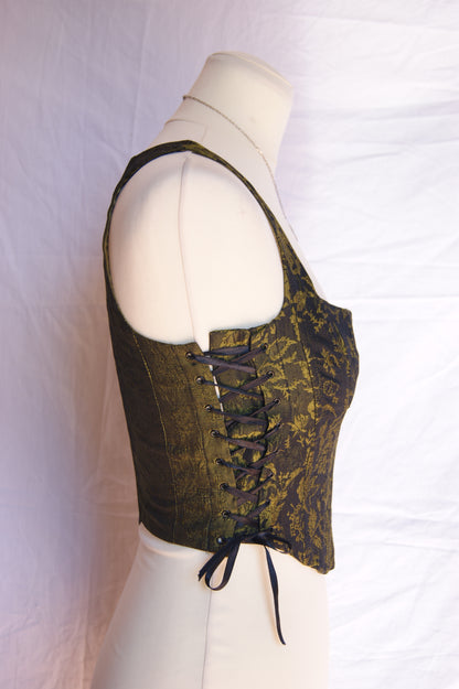 1990s Helena Sorel Botanical Brocade Corset - XS/S