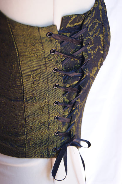 1990s Helena Sorel Botanical Brocade Corset - XS/S