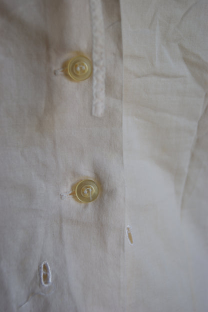 1940s Hand-Made Pale Salmon Cotton Camisole with Lace Trim Bodice - S/M