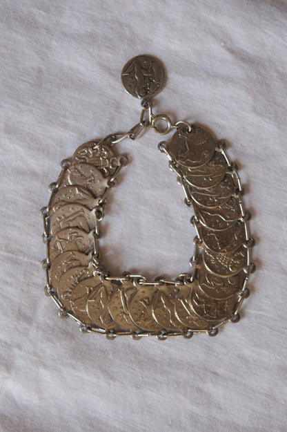 1960s Celestial Zodiac Coin Bracelet