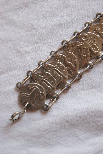 1960s Celestial Zodiac Coin Bracelet