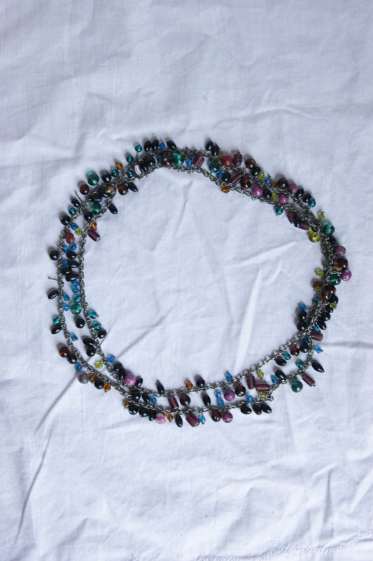 1980s Rainbow Bead Statement Necklace