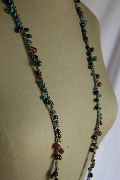 1980s Rainbow Bead Statement Necklace
