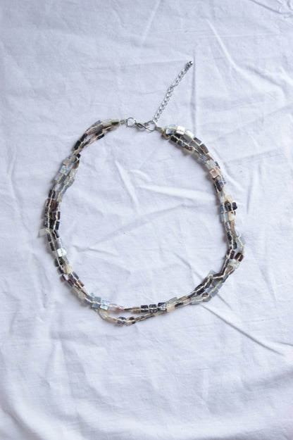 1970s Handcrafted Multi-Strand Stone & Shell Necklace
