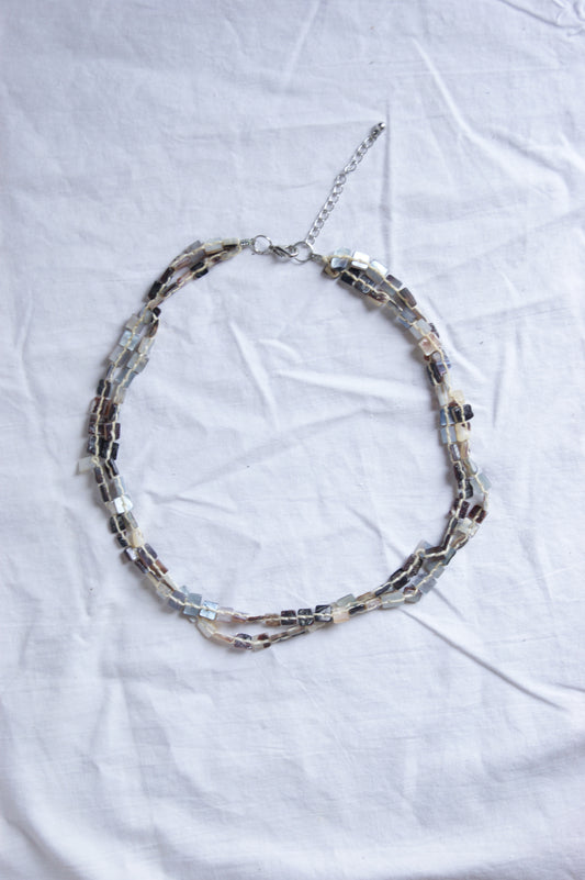 1970s Handcrafted Multi-Strand Stone & Shell Necklace
