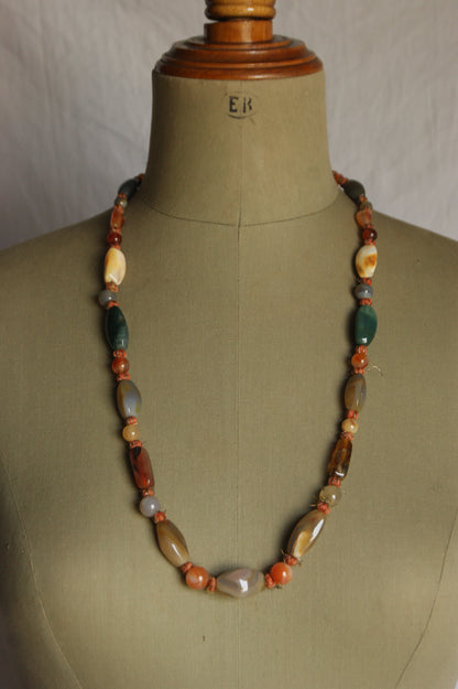 Vintage Handcrafted Ethnic Multi-Stone Statement Necklace