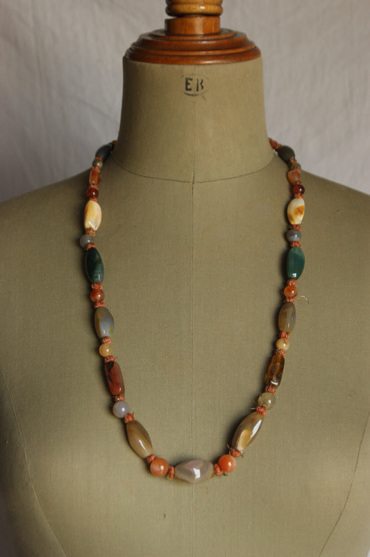Vintage Handcrafted Ethnic Multi-Stone Statement Necklace