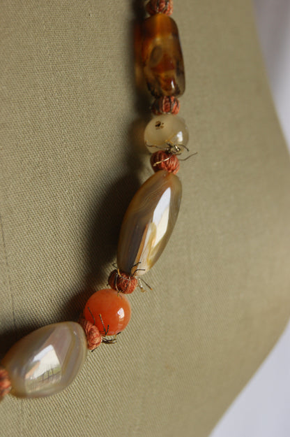 Vintage Handcrafted Ethnic Multi-Stone Statement Necklace