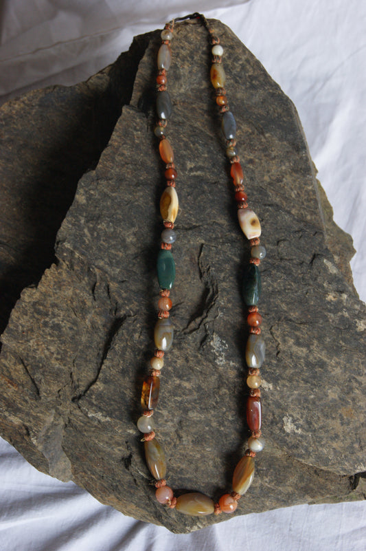 Vintage Handcrafted Ethnic Multi-Stone Statement Necklace