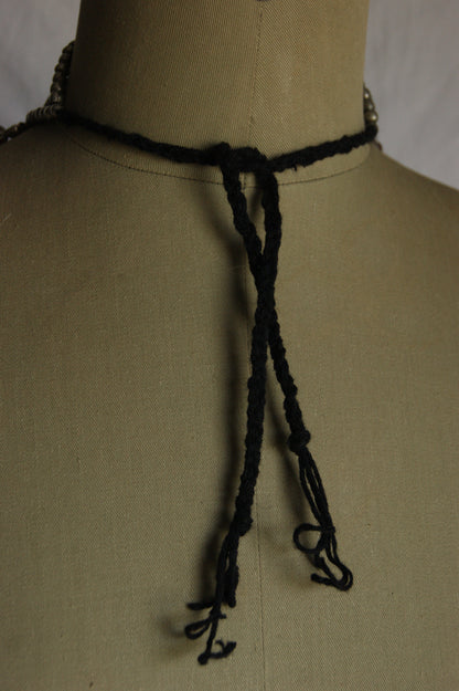 Antique Indian Multi-Wear Silver Choker with Mirror Work & Carnelian Beads