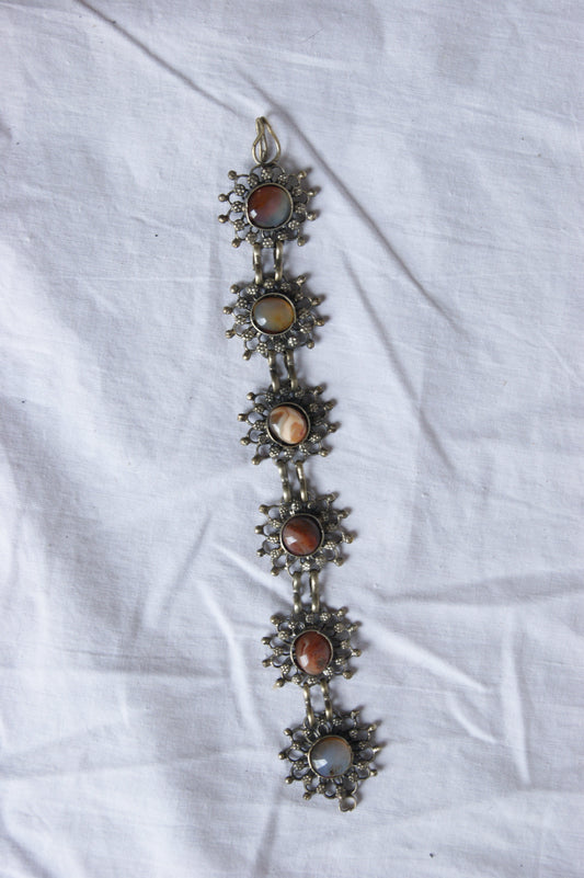 Antique Indian Traditional Silver-Plated Sunburst Bracelet