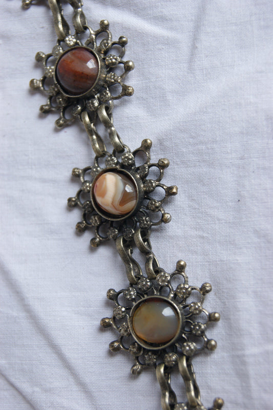 Antique Indian Traditional Silver-Plated Sunburst Bracelet