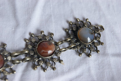 Antique Indian Traditional Silver-Plated Sunburst Bracelet
