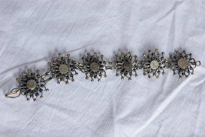 Antique Indian Traditional Silver-Plated Sunburst Bracelet