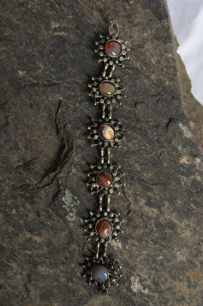 Antique Indian Traditional Silver-Plated Sunburst Bracelet