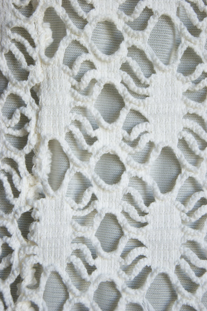 1970s Cotton Lace Dress with Waist Tie - S/M
