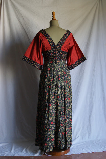 1970s Shubette of London Quilted Maxi Kimono Dress - M