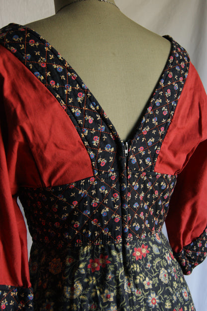 1970s Shubette of London Quilted Maxi Kimono Dress - M