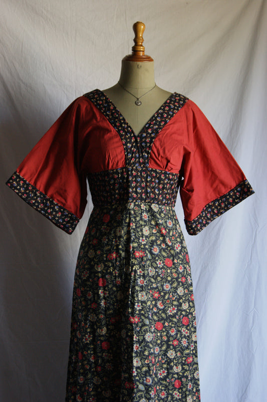 1970s Shubette of London Quilted Maxi Kimono Dress - M