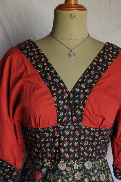 1970s Shubette of London Quilted Maxi Kimono Dress - M